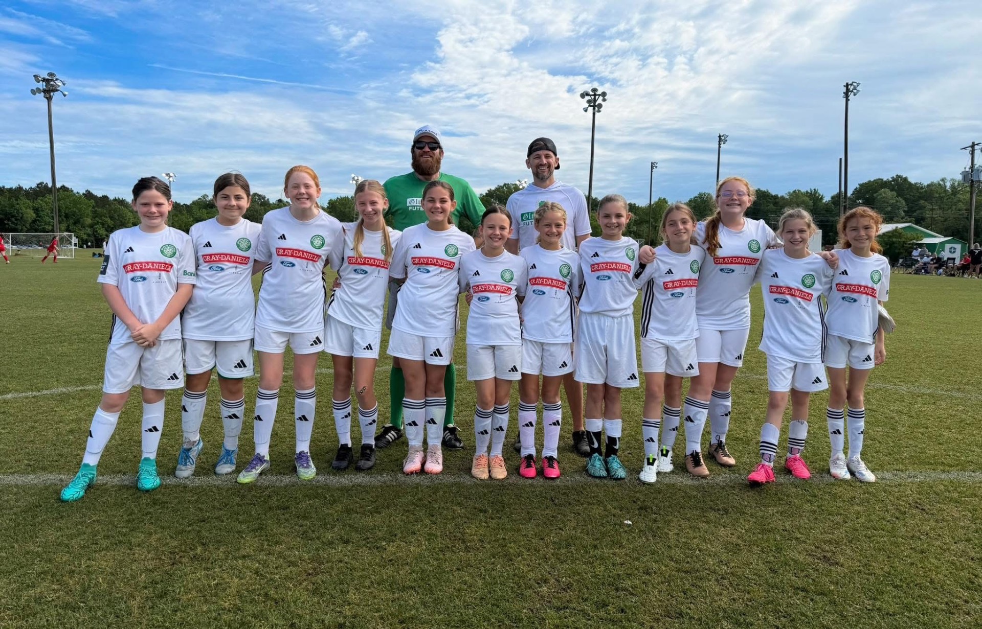 GFC girls team lined up before kickoff